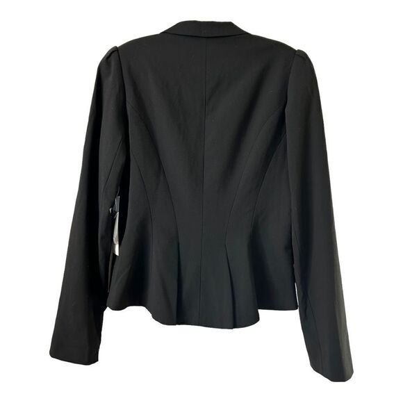 NEW Badgley Mischka Black Wool Blazer Jacket Button Pointed Collar Women 12 - Picture 3 of 6